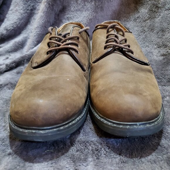 Eddie Bauer Work Shoe Mens 9.5 M Billy Brown Oxford Leather Lace Up Casual - Picture 7 of 14